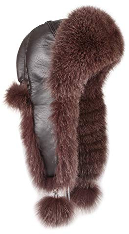 OBC Damen Fuchs MÜTZE Pelzmütze Fellmütze Uschanka Fliegermütze Wintermütze Trappermütze Aviator