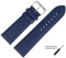 MARBURGER Uhrenarmband 30mm Leder Blau Silber Glatt Mit Naht - Montage Set 7593051000120
