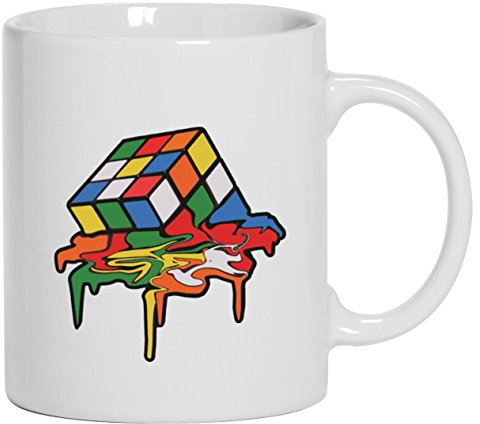 Zauberwürfel Kaffeetasse Kaffeebecher mit Magic Cube Melting Motiv von ShirtStreet, Größe: onesize,Weiß
