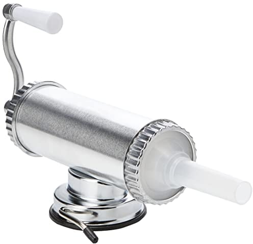 KitchenCraft Home Made Sausage Maker Machine with Easy Manual Crank, Silver