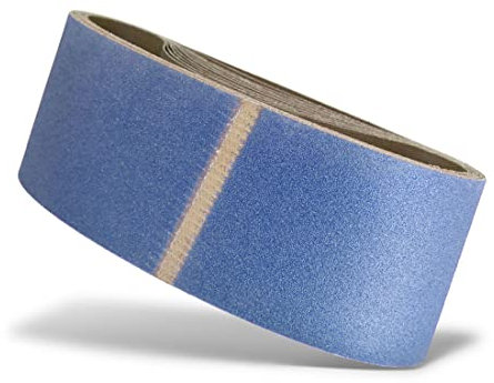 MENZER Blue Nastri abrasivi, 610 x 100 mm, p. Levigatrici palmari a nastro, Corindone zirconio (10 Pz.) G100