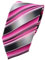 TigerTie Designer Krawatte in rosa pink magenta anthrazit silber grau gestreift - Tie Binder