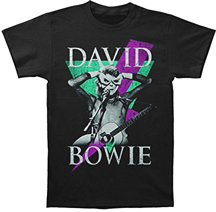 David Bowie Men's Heroes Court T-Shirt, Black, Medium