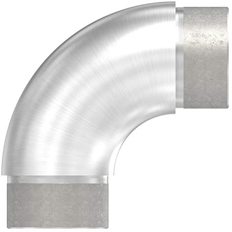 edelstahlonline24 Rohrbogen 90 rund, fr Rohr 42.4 x 2.0mm, V2A Edelstahl, Silber
