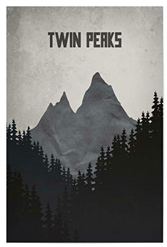 artboxONE Poster 30x20 cm Typografie Twin Peaks hochwertiger Design Kunstdruck - Bild Wald bäume Mountain