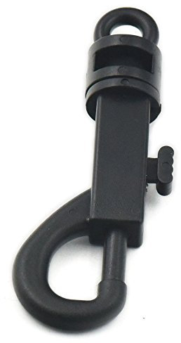 Fujiyuan Kunststoff-Karabinerhaken, für Schlüsselanhänger und Verschlüsse, mit Drehgelenk, 75 mm, Schwarz, 20 Stück, plastik, Schwarz , 75mm 3
