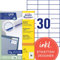 AVERY Zweckform 3489 Universal Etiketten (3.000 Klebeetiketten, 70x29,7mm auf A4, Papier matt, individuell bedruckbar, selbstklebende Aufkleber mit ultragrip) 100 Blatt, weiß