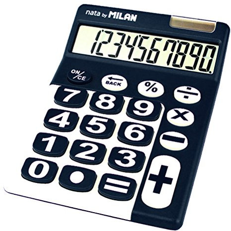 Milan 150610BBL - Calculadora de sobremesa, 10 dígitos, color azul y blanco