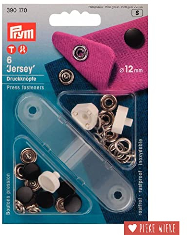 Prym Nicht nähen Snap Fastneres, Steel, Schwarz, 12 mm Stärke