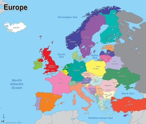 Wildgoose Education WG3519 Simple mapa de Europa, 67 cm x 57 cm
