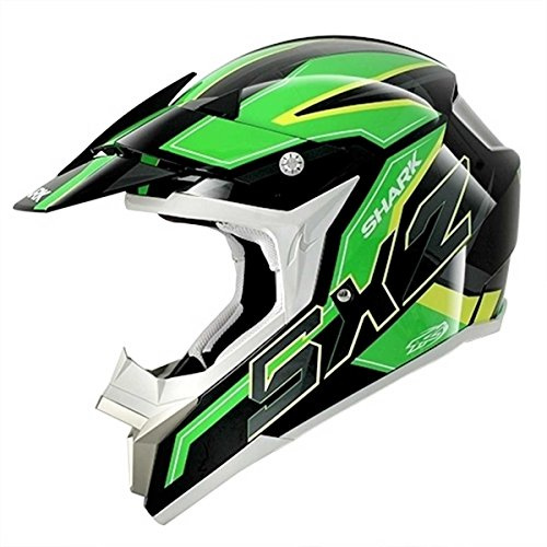 Shark Motorradhelm, Schwarz/Grün/Gelb, XS