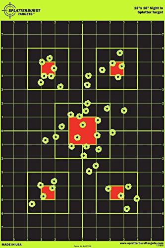 25 Pack - 12 x 18 inch Sight in - Splatterburst Shooting Targets for Rifle, Pistol, Airsoft, BB Gun, Pellet Gun, Air Rifle