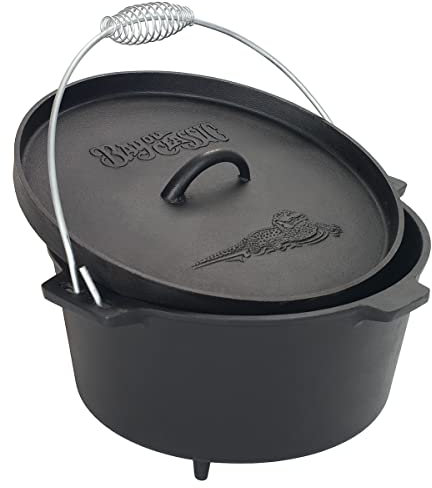 Bayou Classic 7360 Gusseisen Dutch Oven mit Füßen, 8,5 Quart