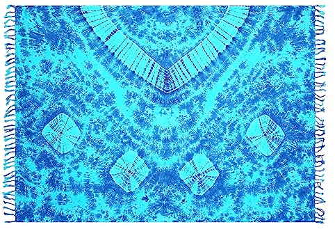 Ciffre Sarong Pareo Wickelrock Dhoti Loop Tuch Strandtuch Handtuch Türkis Blau Südsee