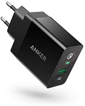Anker Powerport+ 1 Quick Charge 3.0, 18W 3Amp USB Wandladegerät, Kompatibel mit Quick Charge 2.0, Kompatibel mit Galaxy S10e/S10/S9/S8/Plus, Note 9/8, LG V40/V30+, iPhone, iPad und mehr