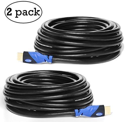 Multi Cable Câble HDMI a Haute Performance avec Ethernet 1.4a Pack de 2- Soutien 3D 4K & Chaine Audio Retour (ARC) 1080p 28 AWG - Haute Définitions
