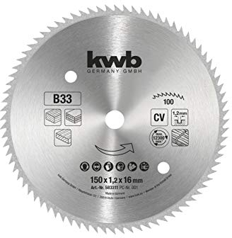 kwb Circular Saw Blade 150 x 16 mm, Made in Germany, Extremely Fine Cuts, Blade Suitable for Wood Panels, Profiled Wood, and Softwood