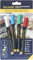 SECURIT - 4er-Set Kreidemarker - Für nicht-poröse Oberflächen (Schwarze Tafel, Glas, Metall, Spiegel...) - Dünne Spitze 1-2 mm - 4 Farben (Weiß, Grün, Rot, Blau)
