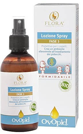 FLORA Ovopid Lozione Spray - Fase 3, 150 ml pediculosi - Lozione spray a uso quotidiano. Assicura un'efficace azione preventiva in caso di pediculosi. Con oli essenziali puri 100%