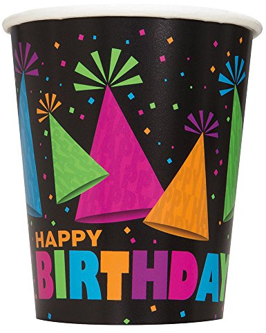 Unique Party Lot de 8 gobelets en Carton - 255 ML - Fluo