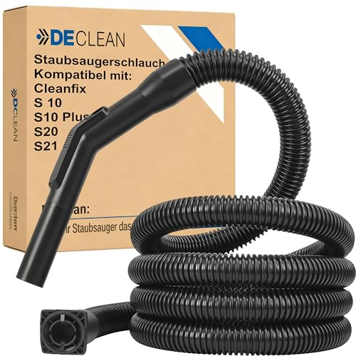 Staubsaugerschlauch 3 m kompatibel mit Cleanfix S10 S10 Plus S20 S21 SW20 | DeClean Saugschlauch Ersatzteil komplett mit Handgriff, passend für Cleanfix Nass- und Trockensauger, robust im Alltag