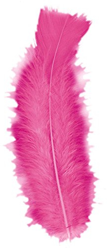Amakando 50 Federn Deko Bastelfedern rosa - ca. 10 cm Bastel Dekofedern Rio Samba Schmuckfedern Zierfedern Brasilien Flauschfedern Partydeko