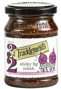 Tracklements Sticky Fig Relish, An Ideal Condiment for Soft Cheeses and a Cheese Board or Partnered with Mince Pies and Veggie Tarts, Vegetarian and Vegan Friendly, Gluten Free, 210g Jar