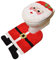 Allure Two Piece Santa Christmas Toilet Seat Cover & Pedestal Mat Set, Large Size Novelty Decoration for Bathroom