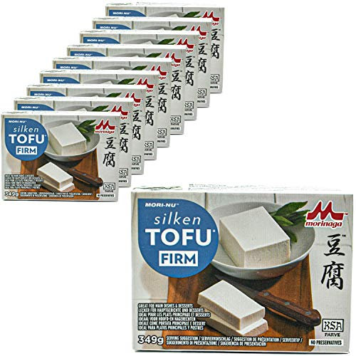 Mori-No - 10er Pack Silken Tofu Firm in 349 g Packung - Seidentofu hergestellt aus ausgesuchten Sojabohnen