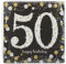 Amscan 511546 - Servietten 50. Geburtstag, 16 Stück, 33 x 33 cm, Happy Birthday, Sparkling Celebration