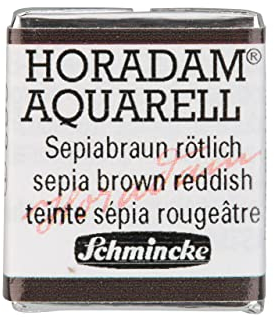 Schmincke – HORADAM® AQUARELL - feinste Künstler-Aquarellfarben, 662 Sepia rötlich, 14 662 044, 1/2 Näpfchen