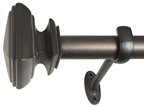Decopolitan 27933-72CO Gardinenstangen-Set, quadratisch, 183 bis 368 cm, geröstetes Kupfer