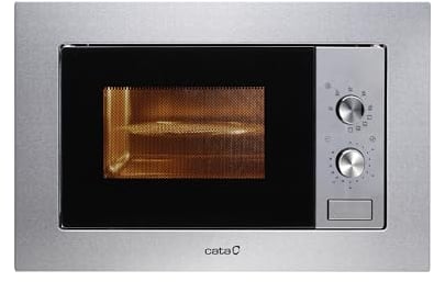 CATA 20 MC IX 20L 800W Acero Inoxidable-Microondas (Integrado, 20 L, 800 W, Giratorio, 100 W), 20 litros, Vidrio