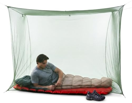 Coghlan's Double Rectangular Mosquito Net – Insect Protection for Camping, Hiking & Travel – Fits Two Sleeping Bags or Cots – Includes Setup Kit & Carry Bag – Green, 63 x 78 x 78
