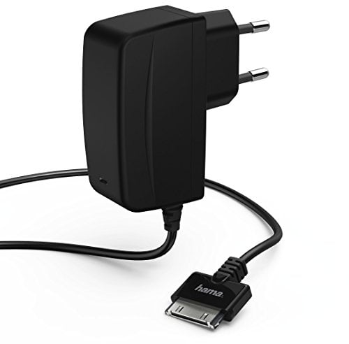 Hama Schnell- und Reiseladegerät für Apple iPhone 3G/3GS/4/4S und iPod, Apple MFI zertifiziert, 30-Pin-Stecker, (1000 mA, 100-240V), Länge 1,3m schwarz