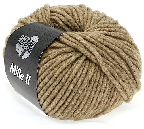 LANA GROSSA Mille II | Strapazierfähiges Mischgarn mit Merinowolle, waschmaschinenfest | Handstrickgarn aus 50% Schurwolle & 50% Acryl | 50g Wolle zum Stricken & Häkeln | 55m Garn FB53