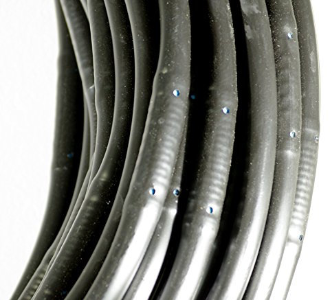 Tubo perforado (doble orificio) de 16 mm para riego por goteo, autocompensante, 25 m, con conexión al grifo.