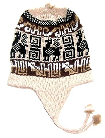 Alpacaandmore Inka Chullo Alpakawolle Muetze One Size Unisex