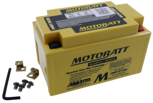 MOTOBATT Batterie 12 V 8,6 Ah (MBTZ10S) [wartungsfrei & versiegelt] kompatibel für MV Agusta Brutale 910 2007-2009