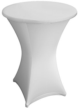 Expand Tischplattenbezug, Tischplattenüberzug, Table Topper Weiß - Schonbezug für Stehtisch - Ø 80cm - Stretch
