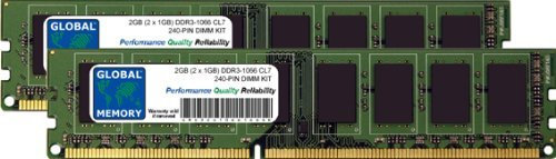 GLOBAL MEMORY 2GB (2 x 1GB) DDR3 1066MHz PC3-8500 240-PIN DIMM Memory RAM Kit per PC Desktop/schede Madri