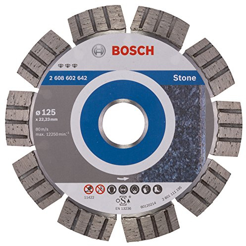 Bosch 1x PRO Multi Material Diamanttrennscheiben für 22,23‑mm-Bohrung und kleine Winkelschleifer (für Weichgestein, Harter Stein, Ø 125 mm, Professional Zubehör Kleiner Winkelschleifer)