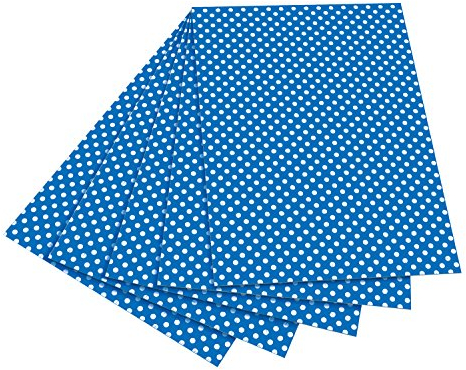 folia 5903 - Fotokarton blau mit weißen Punkten, 50 x 70 cm, 10 Bogen, beidseitig bedruckt - zum Basteln und kreativen Gestalten von Karten, Fensterbildern und für Scrapbooking
