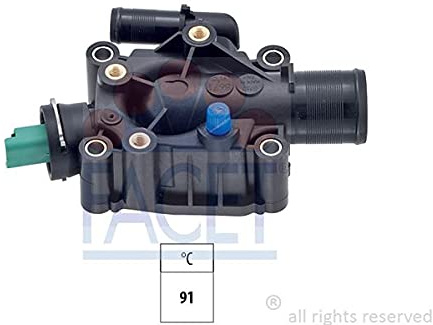 FACET Thermostat Kühlmittel Kühlwasserthermostat mit Dichtung Öffnungstemperatur:91°C passend für PEUGEOT 206 Schrägheck (2A/C) 207 (WA, WC) 206 CC (2D) PARTNER Tepee 308 SW II 307 SW (3H)