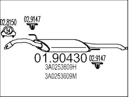 MTS 01.90430 Endschalldämpfer Endtopf 1320mm 6,65kg