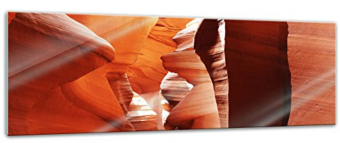 Bilderdepot24 Glasbild - Antelope Canyon - Arizona USA III - 120x40 cm - Deko Glas - Wandbild - Bild auf Glas - moderne Glasbilder - Glasfoto - Echtglas - kein Acryl - Handmade
