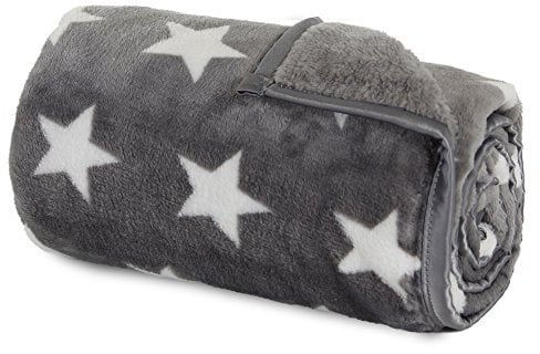 babybay Kuscheldecke, dunkelgrau Sterne weiß