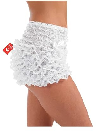 Fun Shack, Frilly Shorts, Halloween Costumes for Adults White | White Ruffle Shorts Included, Perfect for Halloween, Great for Fancy Dress