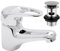 Deva LACE 113 Basin Mono Mixer Tap In Chrome - With Press Top Waste - Large SINGLE LEVER Handle - Modern EASY USE Hot & Cold Tap - Sink Bathroom Deck Mount Single Hole Silver Faucet - 12 Year Warranty