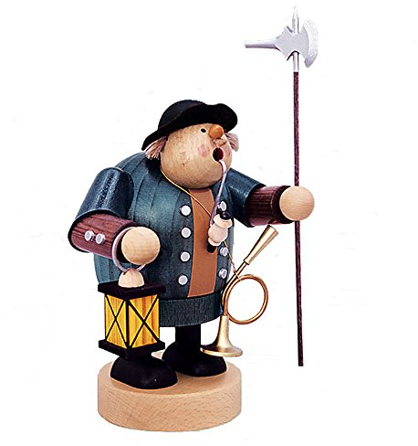KWO Olbernhau 21513 Räuchermännchen Nachtwächter, 18 cm